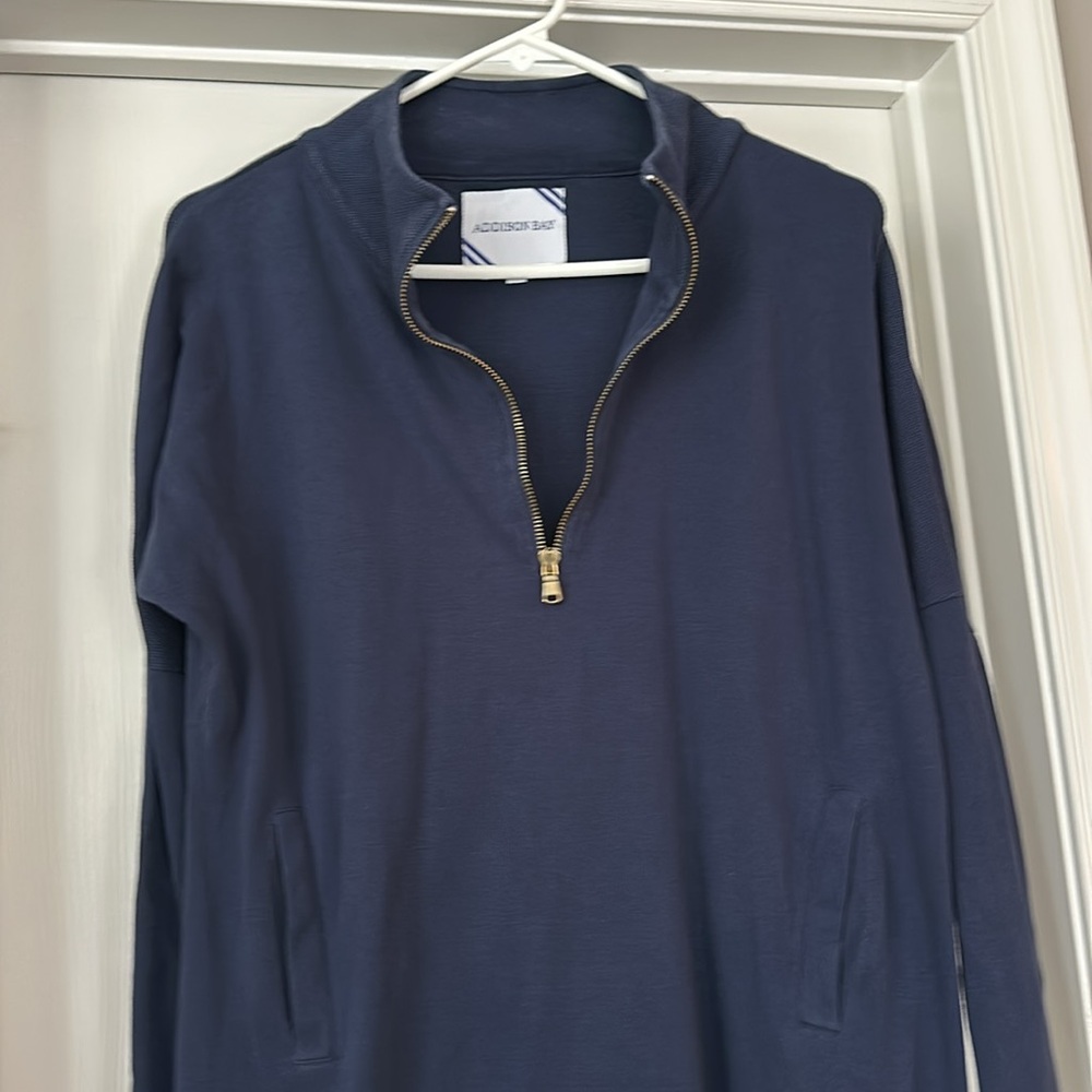 Addison Bay Navy Blue Half-Zip Tunic Dress Size Small - Picture 2 of 10